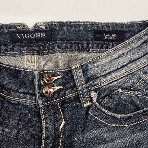 Vigoss Blue Boot Cut Jeans with Vintage Embroidery - Picture 3 of 14